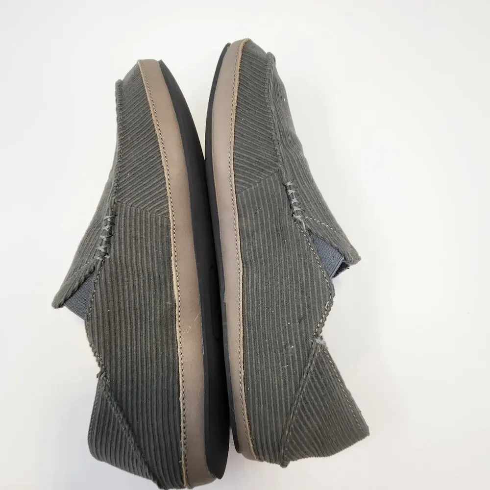 Olukai Moloa Ie Olive Green Courduroy Slippers Men Size 11 Leisure House Shoes